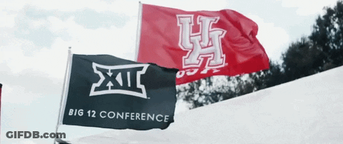 Black And Red Flag Saying Big 12 Conference GIF