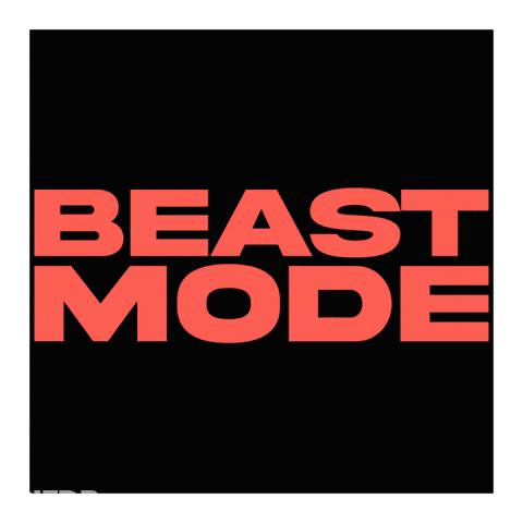 Black And Red Logo Saying Beast Mode GIF