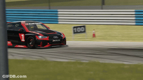 Black And Red Race Car Number 1 GIF
