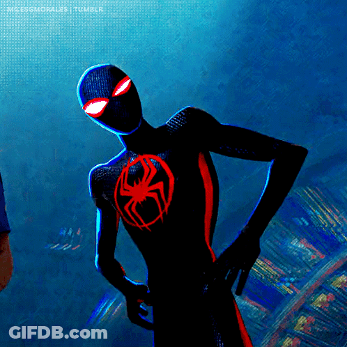 Black And Red Spider-Man With Hands On Hips GIF