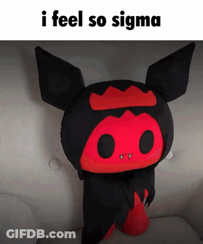 Black And Red Stuffed Animal I Feel So Sigma GIF