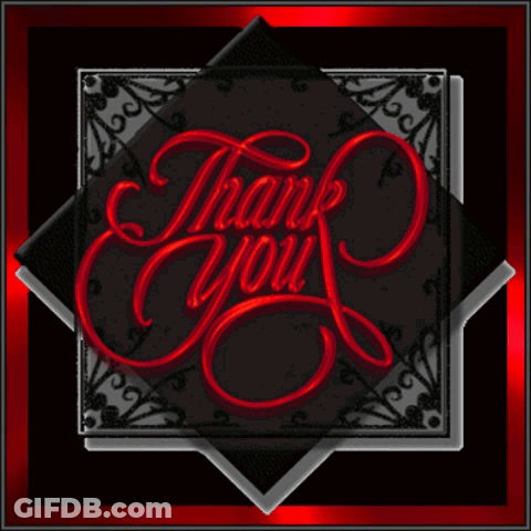 Black And Red Thank You Sign GIF