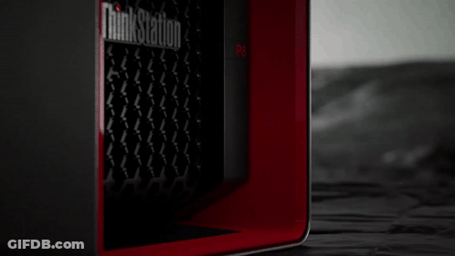 Black And Red Thinkstation PS Computer GIF