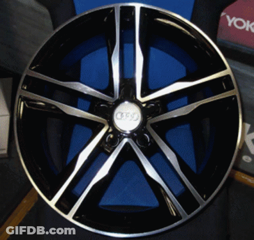 Black And Silver Audi Wheel GIF