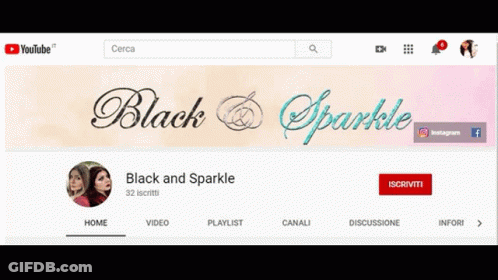 Black And Sparkle YouTube Page Arrow To Instagram Logo GIF