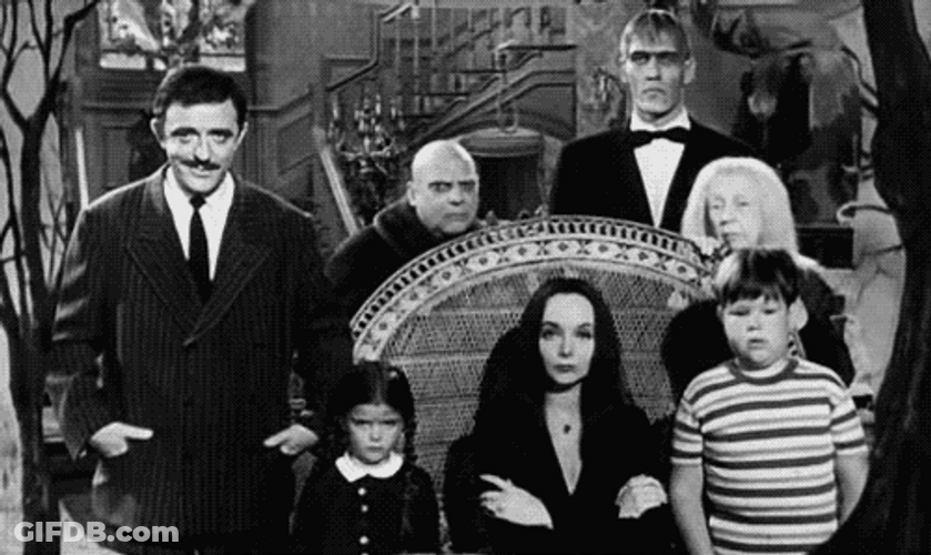 Black And White Addams Family GIF