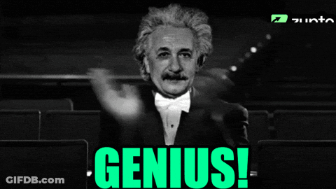 Black And White Albert Einstein Saying Genius In Green GIF