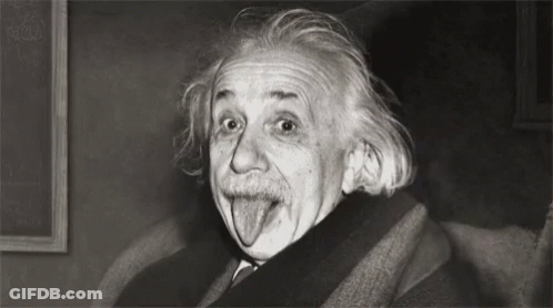 Black And White Albert Einstein Saying Think More GIF