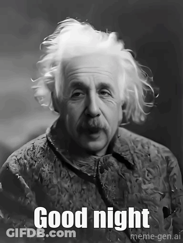 Black And White Albert Einstein Says Good Night GIF