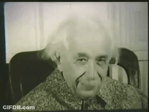 Black And White Albert Einstein With Fake Mustache GIF