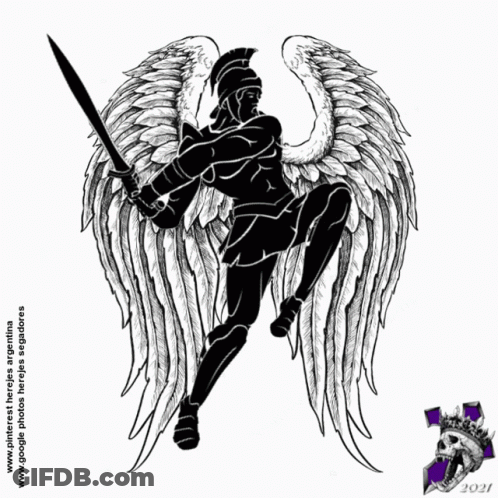Black And White Angel Drawing GIF