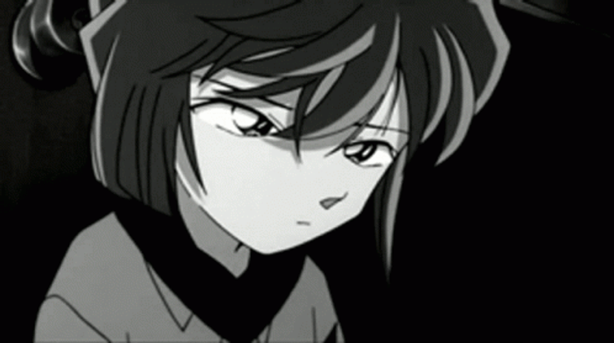 Black And White Anime Crying Haibara Detective Conan GIF