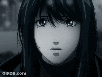 Black And White Anime Girl With Long Hair GIF
