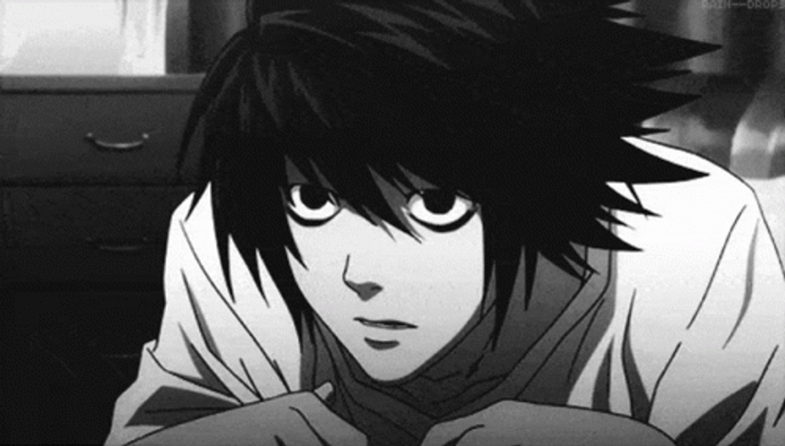 Black And White Anime L Death Note GIF