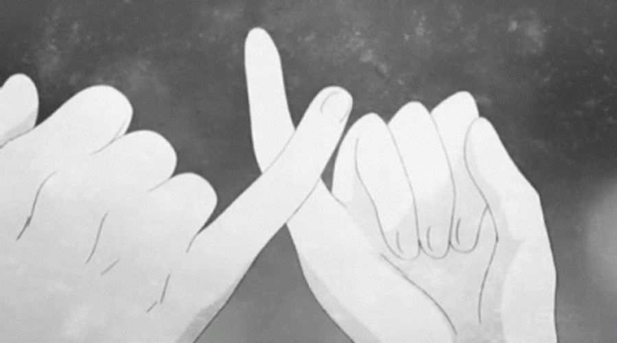 Black And White Anime Pinky Swear GIF