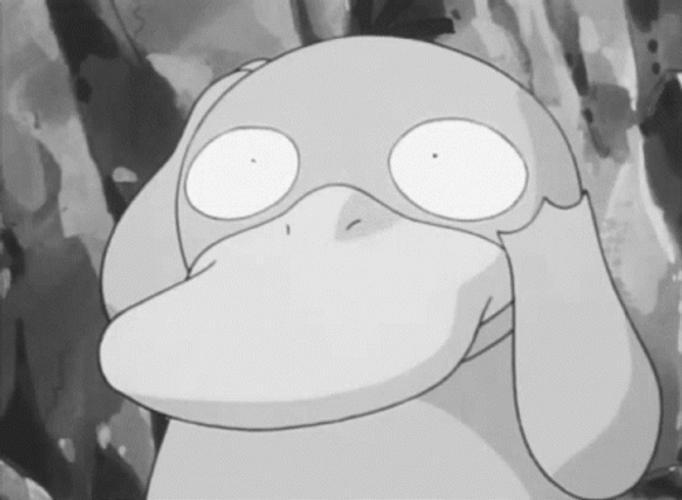 Black And White Anime Pokemon Psyduck GIF