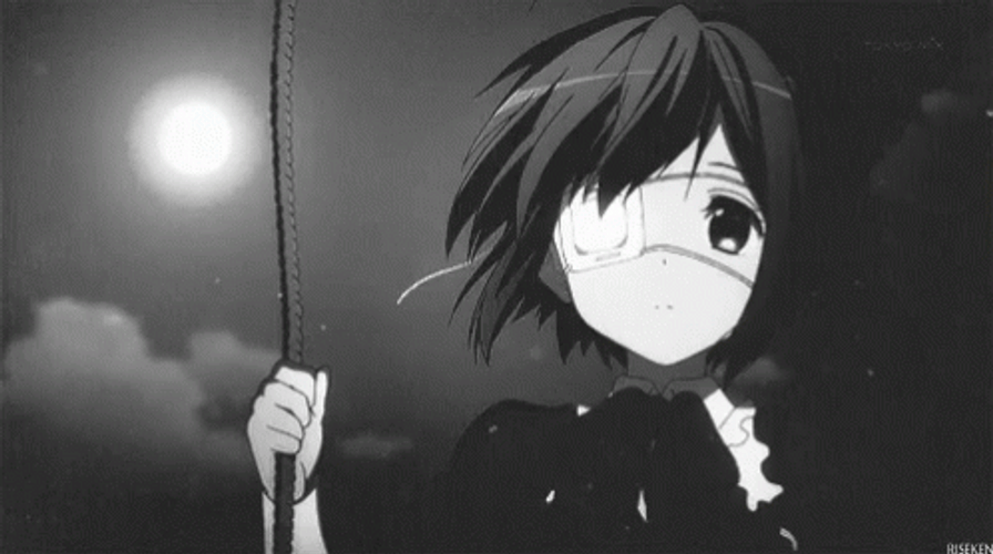 Black And White Anime Rikka Takanashi Love, Chunibiyo GIF