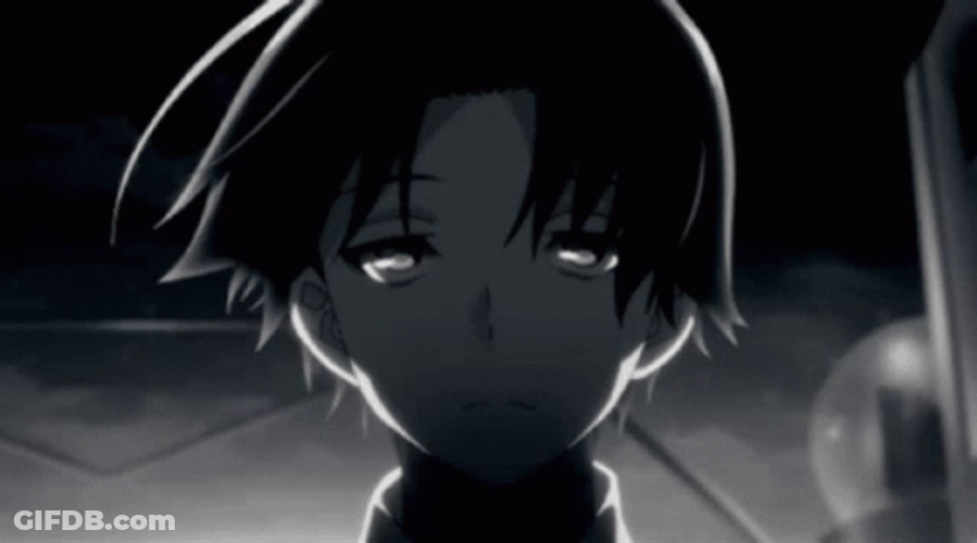 Black And White Anime Stare Sad Classroom Elite GIF