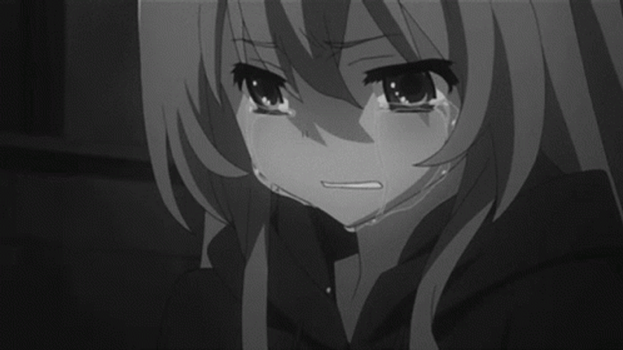 Black And White Anime Taiga Aisaka Wipe Tears Toradora GIF