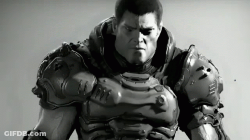 Black And White Armored Man Drawing GIF