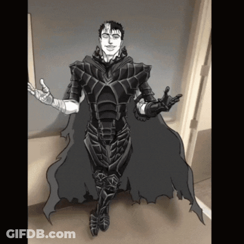 Black And White Armored Man GIF