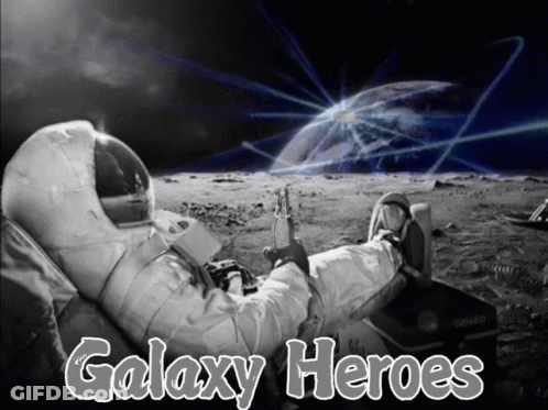 Black And White Astronaut Galaxy Heroes GIF