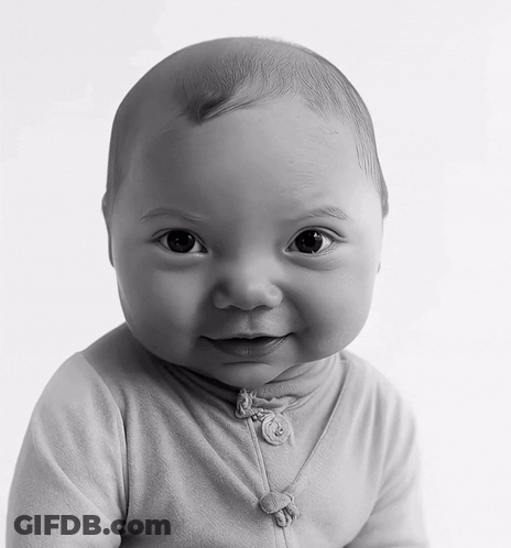 Black And White Baby In Cardigan GIF