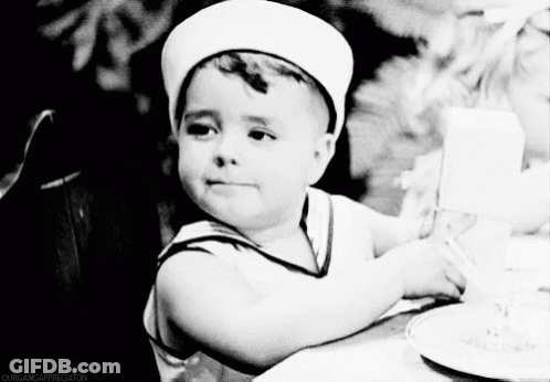 Black And White Baby In Sailor Hat GIF