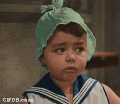 Black And White Baby In Sailor Hat GIF