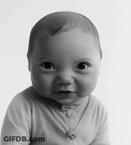 Black And White Baby In Zippered Sweater GIF
