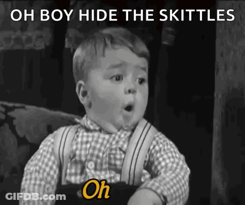 Black And White Baby Mouth Open Oh Boy Hide The Skittles GIF