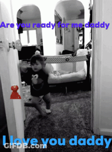 Black And White Baby Saying Are You Ready For Me Daddy GIF