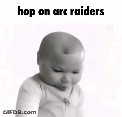 Black And White Baby Saying Hop On Arc Raiders GIF