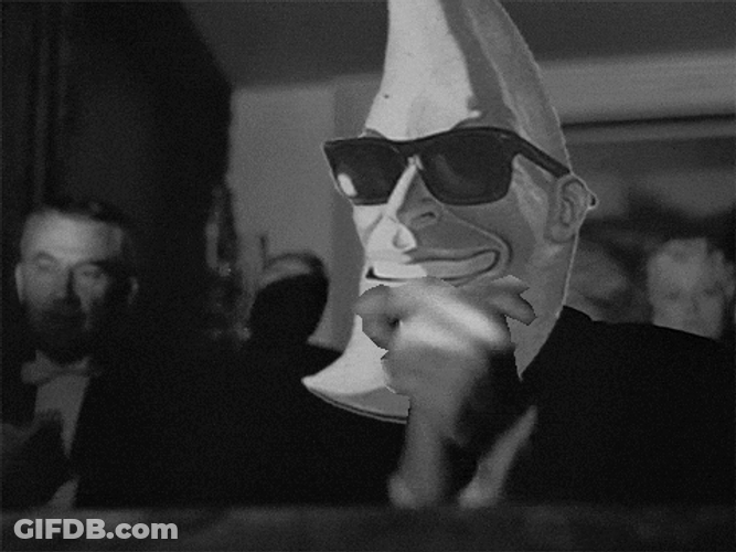 Black And White Banana Head Clapping Meme GIF