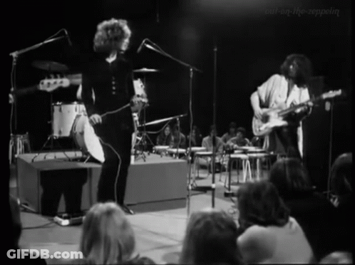 Black And White Band With Cut On The Zeppelin GIF