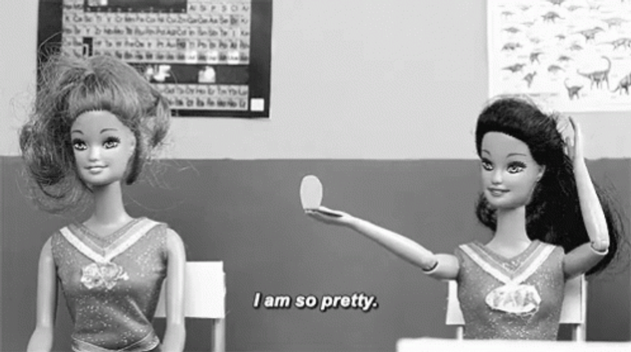 Black And White Barbie Narcissist Meme GIF