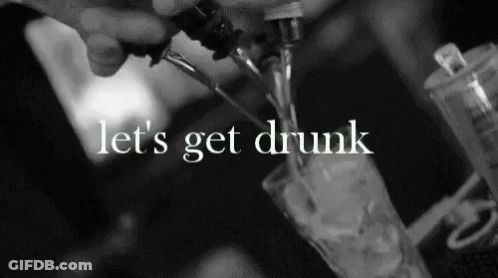 Black And White Bartender Pouring Drink Saying Let's Get Drunk GIF