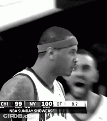 Black And White Basketball Player Score 99 NY 100 GIF