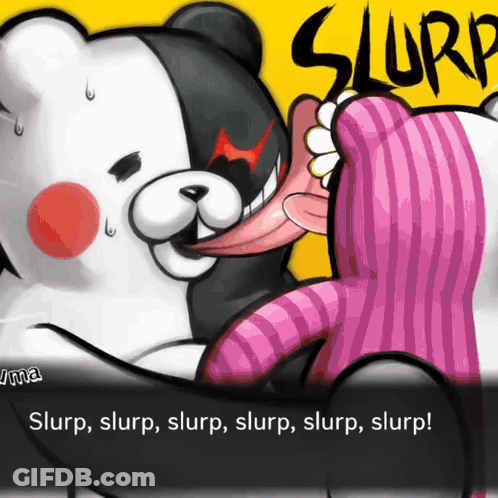 Black And White Bear Licking Another Bear Slurp GIF