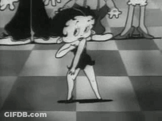 Black And White Betty Boop Dancing On Checkered Floor GIF