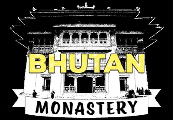 Black And White Bhutan Monastery GIF