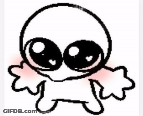 Black And White Big-Eyed Person With Star GIF