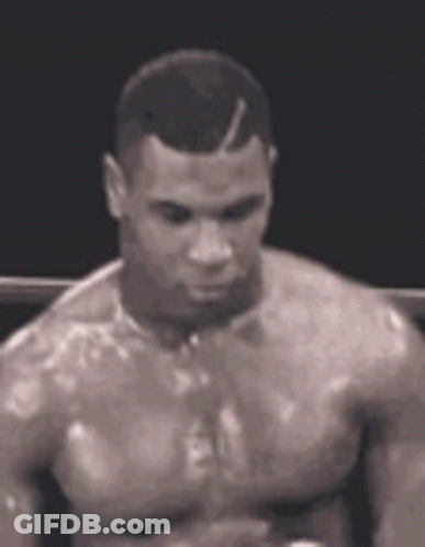 Black And White Boxer In Boxing Ring GIF