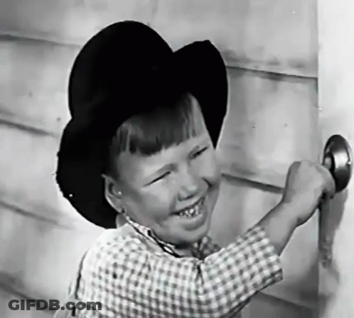 Black And White Boy Cowboy Hat Plaid Shirt GIF