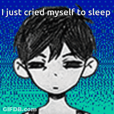 Black And White Boy Crying Saying I Just Cried Myself To Sleep GIF