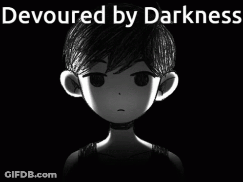 Black And White Boy Devoured By Darkness GIF