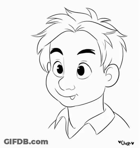 Black And White Boy Face With Tongue Out GIF