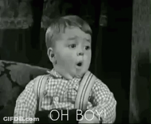 Black And White Boy Saying Oh Boy GIF