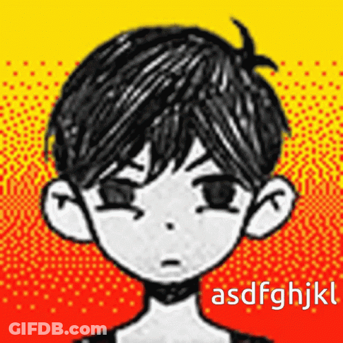 Black And White Boy With Letters Asdfghjkl GIF