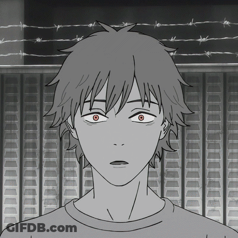Black And White Boy With Red Eyes And Barbed Wire GIF